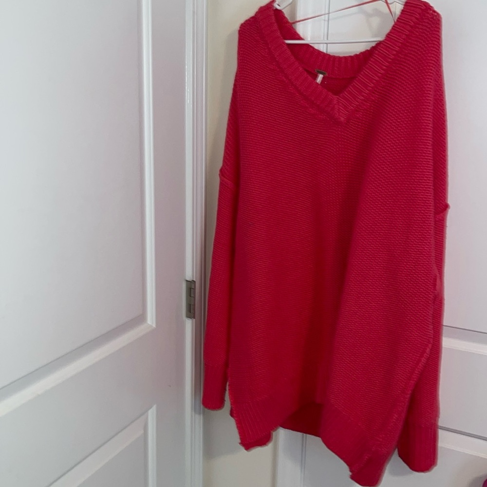 Free People Oversized Strawberry Spritz Sweater